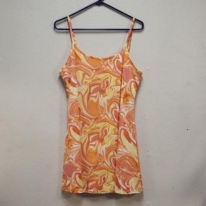 Groovy Pink and Orange Swirl Dress